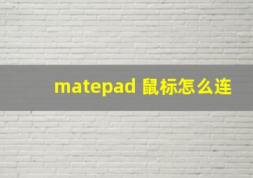 matepad 鼠标怎么连